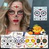Autocollants de Tatouage Faciale Halloween & Jour des Morts Transfrontaliers - Autocollants Maquillage de Fête Florale