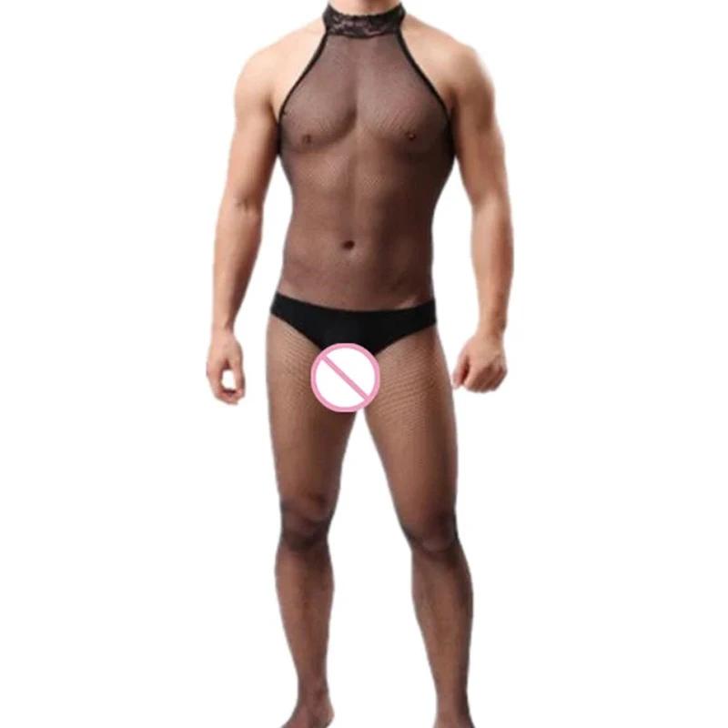 Männliche Fantasy Sex-Unterwäsche Gay Sissy Bodystockings Offener Schritt Jumpsuit Herren Erotische Lingerie Fetisch Bodysuit Männliches Sexy Kostüm