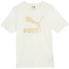 Puma Classics GS Short Sleeve Tee With Casual Letter Print And Drop Shoulder Unisex Tops White 625824-65