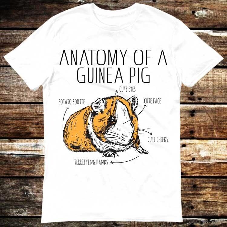 Anatomy Of Guinea Pig Pet Lover Funny Graphic Gaming T Shirt 6024 Unisex T-Shirt XXXL