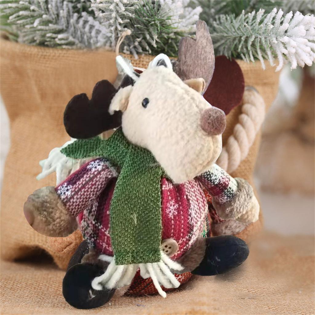 Santa Snowman Deer Fabric Pendant Xmas Tree Ornaments Christmas Home Decorations