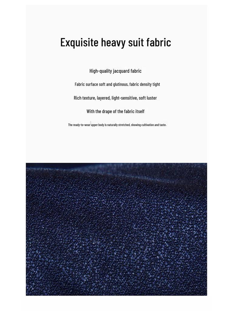 Navy Blue Women's High-End Suit: Spring/Autumn Edition with Wide-Leg Pants for Professional Use