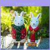Wooden Bunny Figurine Office Desk Decor With Modern Style For Gift Giving