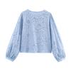 European and American style, new women's clothing, foreign style, fashionable style, hollow embroidered shirt 8741231