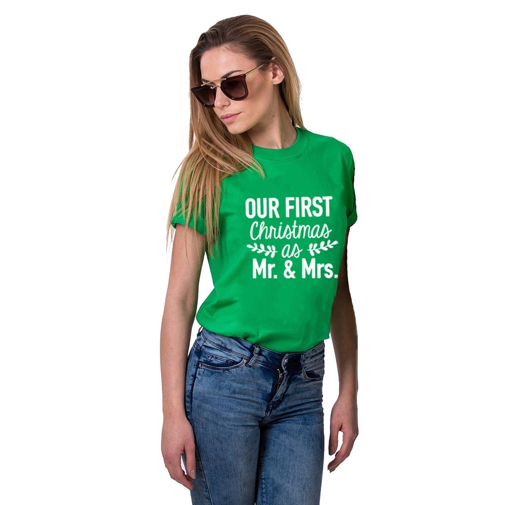 Couples First Christmas Married Matching Couple Christmas Shirts Our 1St Christmas As Mr Mrs Shirt Funny