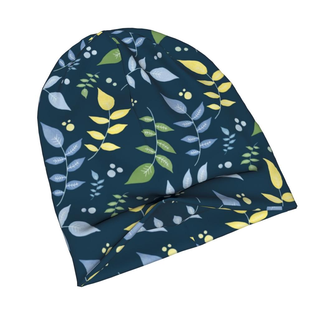 2D Flat Printing Colorful Leaves Pattern ST 0003 A Adult Knit Beanie with Easy Modern Style Fits Effortlessly Into Seasonal Wardrobes And Pairs Well W
