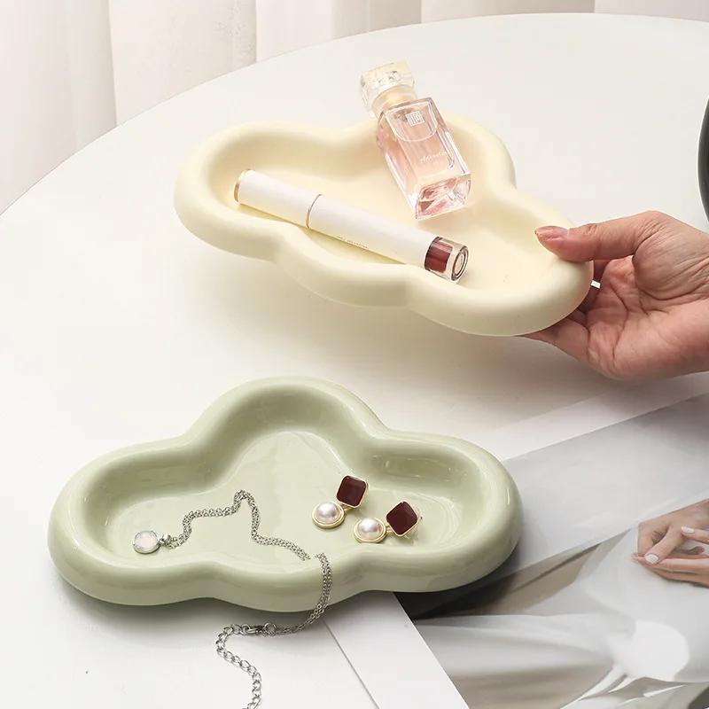 T-shaped Ceramic Display Tray, Creative Entrance Jewelry, Desktop Storage Accessories, Internet Celebrity