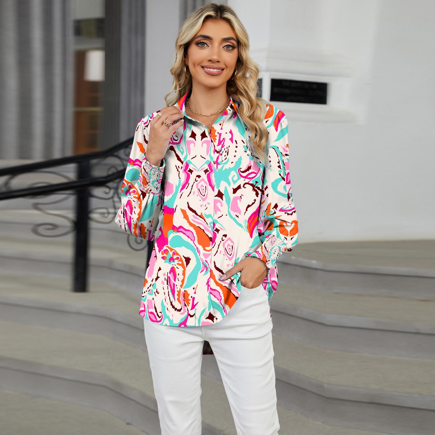 HNXC Женские модные повседневные осенне-зимние блузки и рубашки с длинным рукавом — фото 6