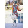 Two Piece Floral Print Set Muslim Women Modest Seaside Swimwear Full Coverage Swimsuit Beachwear Burkini Plus Size Swimsuit Set (Without Hijab)