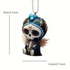 Skull Acrylic Colorful Car Hanging Decoration For Retro Halloween Decor Home