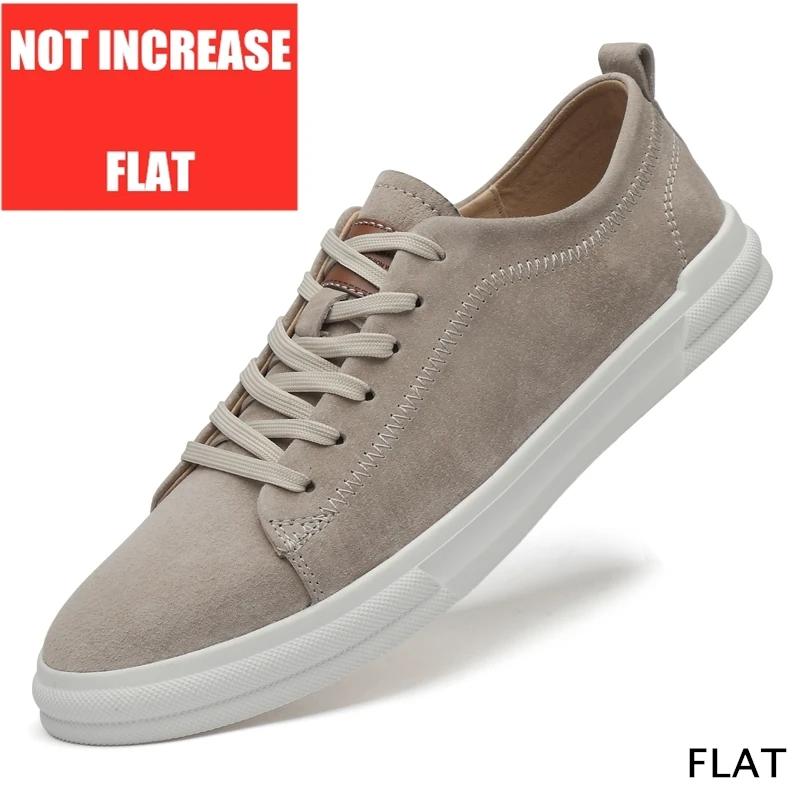 Flache oder 5 cm höhenerhöhende Herrenschuhe Lässige Elevator-Schuhe Herrenmode Lift-Sneakers Sport Echte Lederschuhe Hohe Schuhe