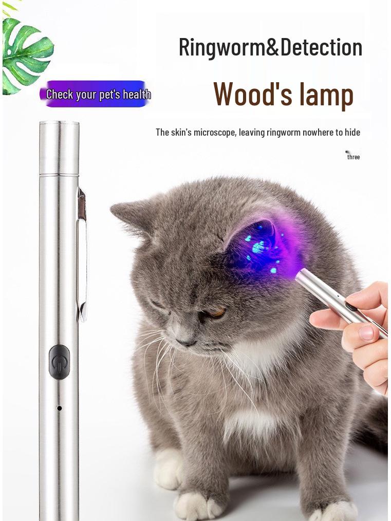 Wood's Lamp UV Flashlight for Cat Ringworm Detection with USB Charging, Fungal Fluorescence, and Money Verification