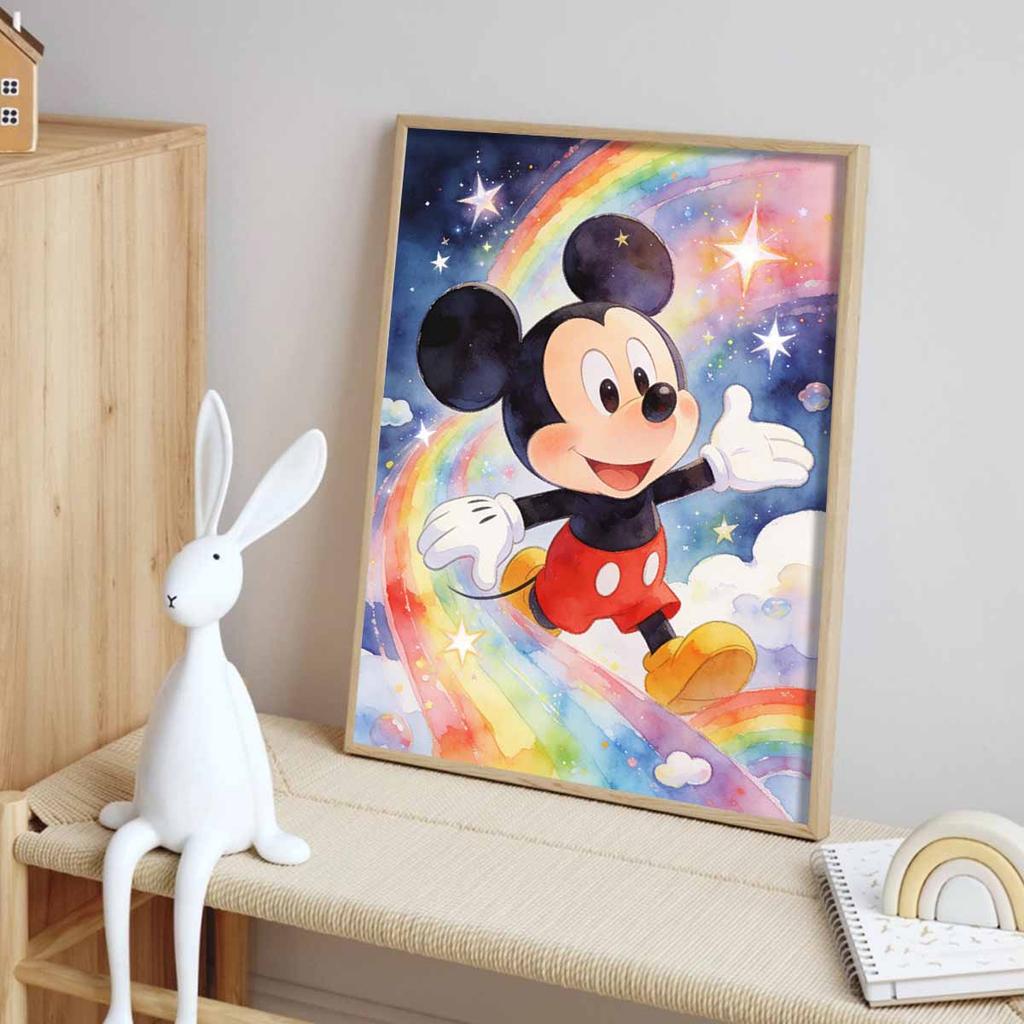 Disney Diamonds Full Diamond Art Painting Kit Mickey Rainbow Home DecorDiamond Painting 124 Characters.