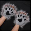 15 Colors Plush Gloves Cute Imitation Claw Cosplay Props Cat Paw Animal Tiger Cow Half Finger Gloves Anime Furry Paw Gloves