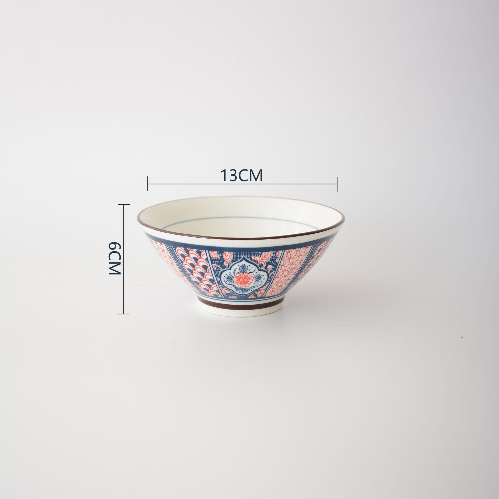 Japanese Rice Bowl Household Ceramic Personal 5 Inch Dining Hats Bowl Small Bowl Simple Tableware 13CM