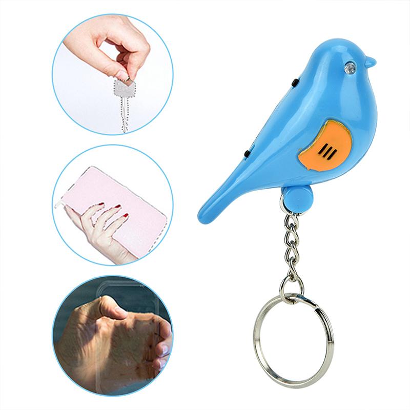Whistle Key Finder Bird Shape Keychain Beeping Alarm Remote LED Locator for Finding Keys Bags and Wallets in Office or Travel