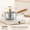 Lilang Stainless Steel Milk Pot with Wooden Handle & Steamer