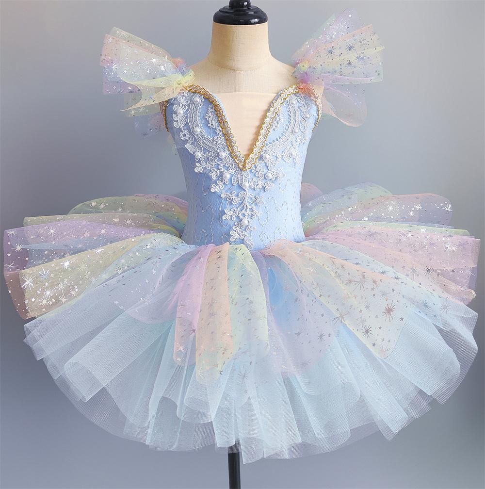 Ballerine Filles Vêtements Enfants Robes Vestido Enfants Robe Ballet Tutu Costumes Danse Fille Maillots Ballet Cadeau Anniversaire Été 130