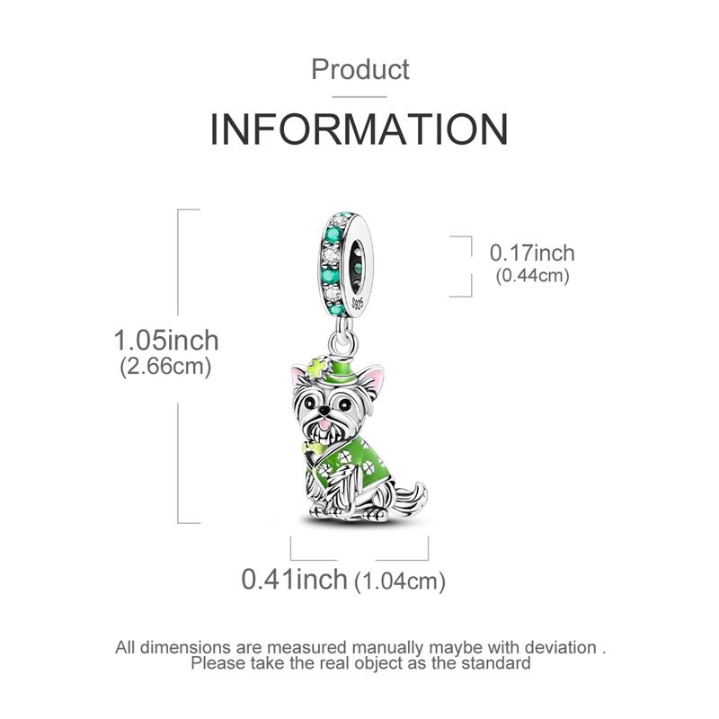 Charms Platagreen Four-Leaf Clover Puppy Pendants Bead Fit Originalbracelets Charms For Women Jewelry Diy Making Gifts