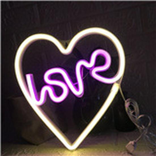 Herz & Stern LED Neon Mondlicht