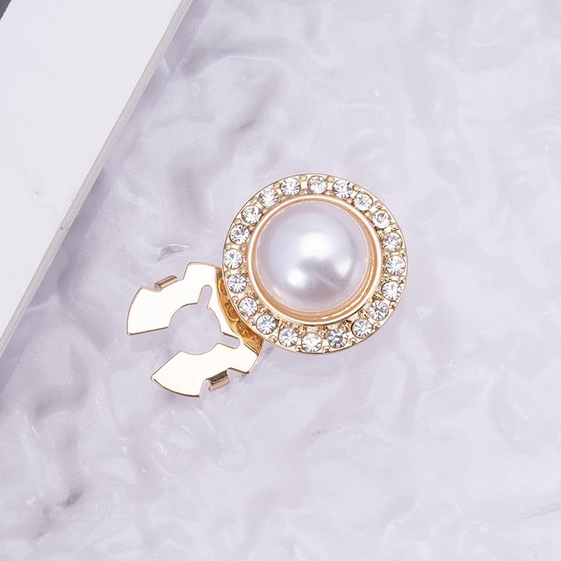 Crystal Pearl Button Covers Detachable Clip-On Shirt Coat Decorative Buttons Sewing Button for DIY Blouses Clothing Women Men