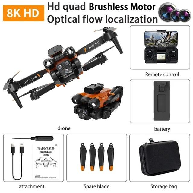 P12 Pro Drone 4K/8K HD Aerial ESC Photography Drone Tracking Low Power Return Three-Axis Gimbal Anti-shake Video Quadcopter Toy Gift