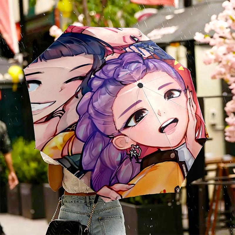 KPop Demon Hunters Print Umbrella Automatic Opening/ Closing - Portable Foldable Design - Daily Use for Travel/Outdoor - Gift for Birthday
