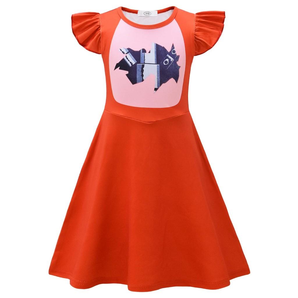 26293 Kids Girls Five Nights at Freddy s Printed Ruffle Dress 110 оранжевый