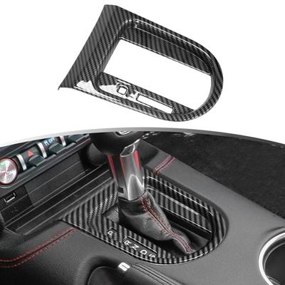 1 stücke Carbon Faser Stil Getriebe Shift Rahmen Abdeckung Panel für Ford Mustang 2015-2023