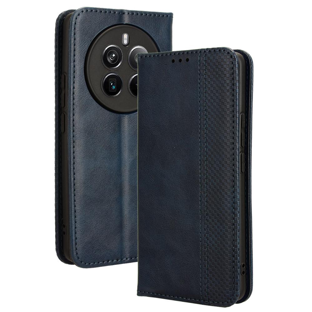 Dla Realme 12 4G/12+ 5G/Narzo 70 Pro 5G/Narzo 70 5G/P1 5G/13 4G Etui portfelowe Stojak do oglądania Skórzane Tekstura retro Pokrowiec na telefon