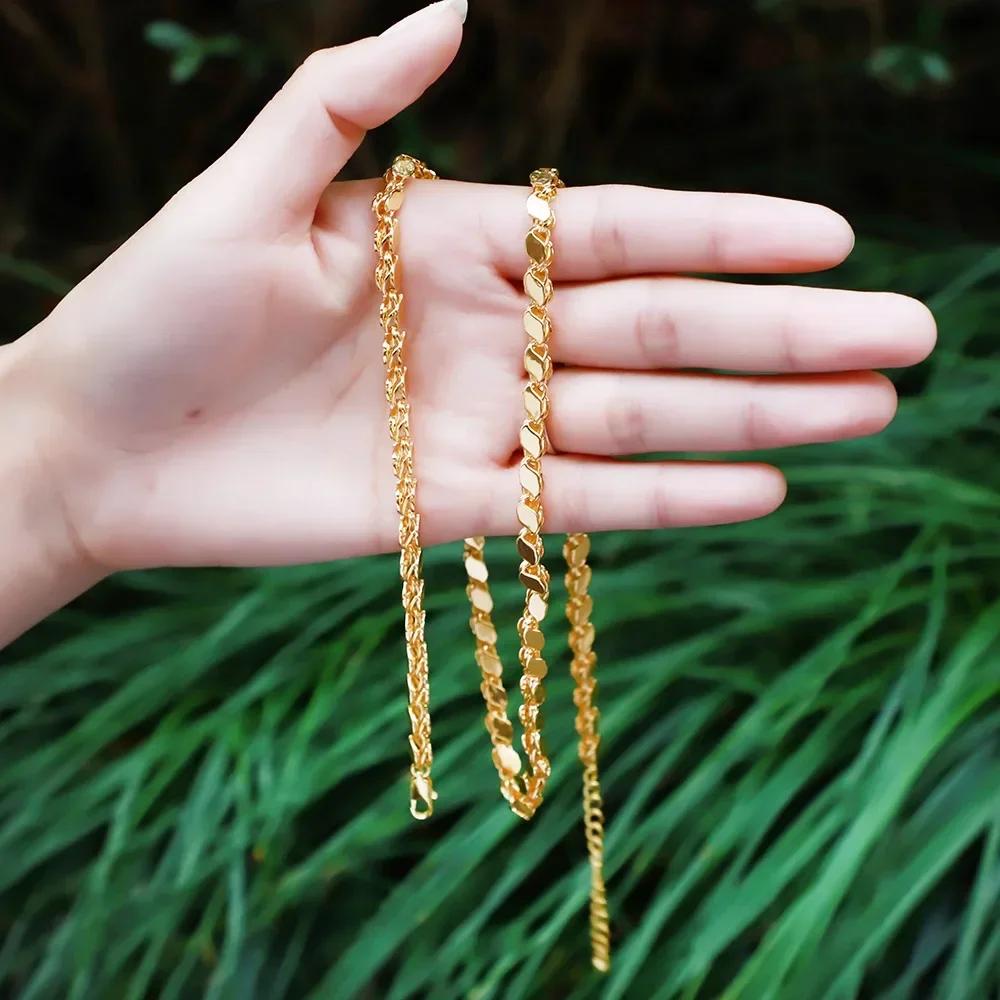 4mm Wide Diamond Chain Gold Charm Necklaces Various Sizes Can Be Matched Freely Pendant Necklace Bracelet Earrings Jewelry