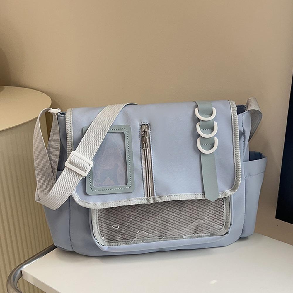 Nylon Transparent Bags Zipper Bag Shoulder Bag Pouch Bag Solid Color Itabag  Travel