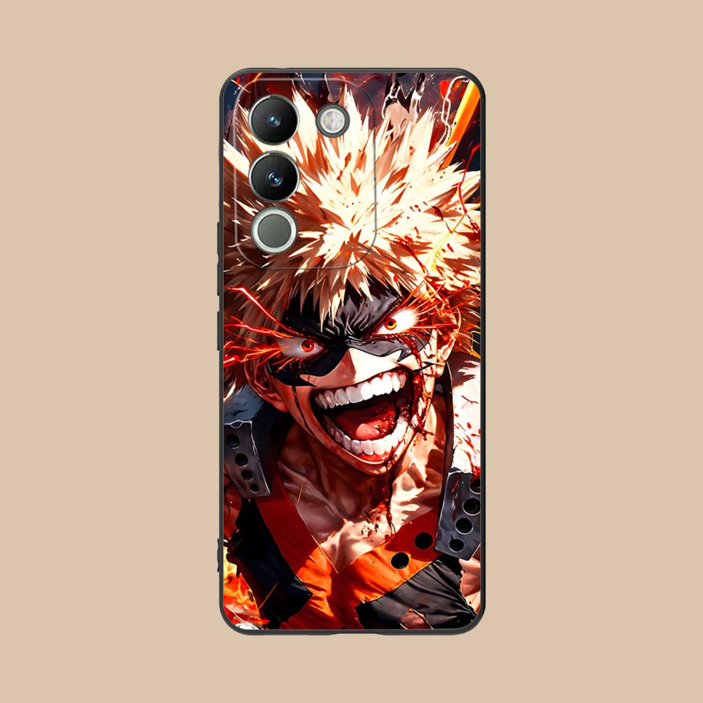 MHA Bakugo Mobile Phone Case for VIVO Y77 76 75 74 73 72 58 56 55 51 50 38 36 Y19 Y18 Y03 Y01 5G Colorful Printing Cover Luxury