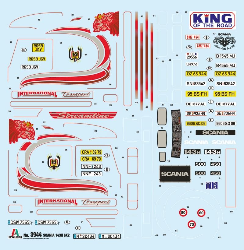 PLATZ Italeri 1/24 Scale Scania 143H Streamline 6x2 Plastic Model Kit IT3944
