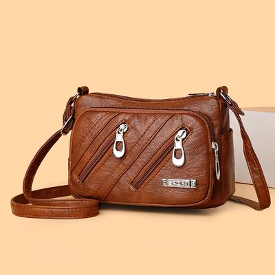 Small Square Bag Multi-Layer Women's Bag Retro Large Capacity Shoulder Bag Mother Crossbody Bag