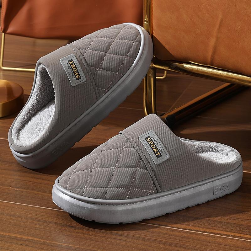 Cotton Slippers for Men In Winter, Anti Slip for Home Use, Warm for Couples, Waterproof Cotton Slippers for Men In Autumn