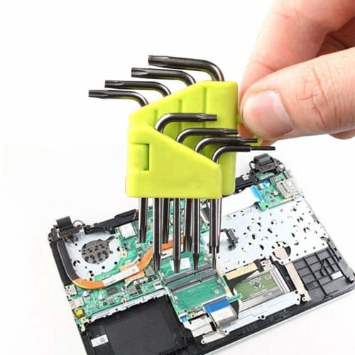 Samcos Torx Screwdriver T6 T8 T10 Precision Hex Lobe Wrench Set, Special Hex Star Driver L-Shaped, Compatible with Tamper-Proof Screws, 8-Piece Set, F