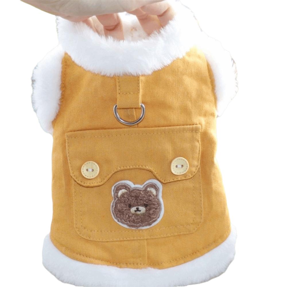 Plush Dog Warm Clothes Windproof Dog Vest Coat Fashion Pet Clothes for Small Medium Dog