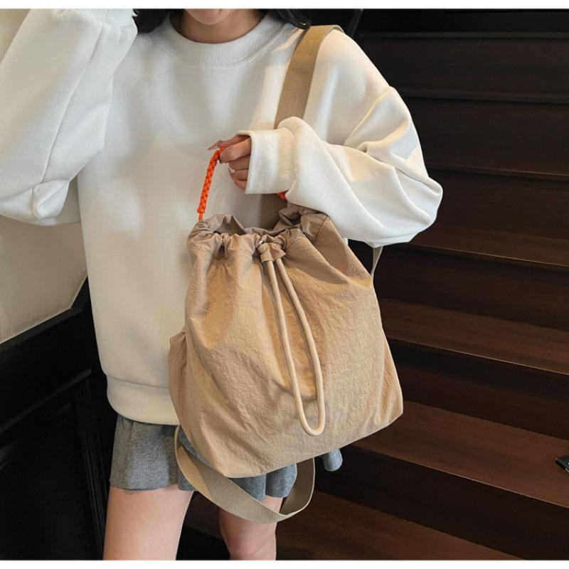 Canvas Rucksack Damen Großes Fassungsvermögen Lässig Kordelzug Studentenklasse Schultasche Bergsteigerrucksack Leichtgewichtiger Reiserucksack