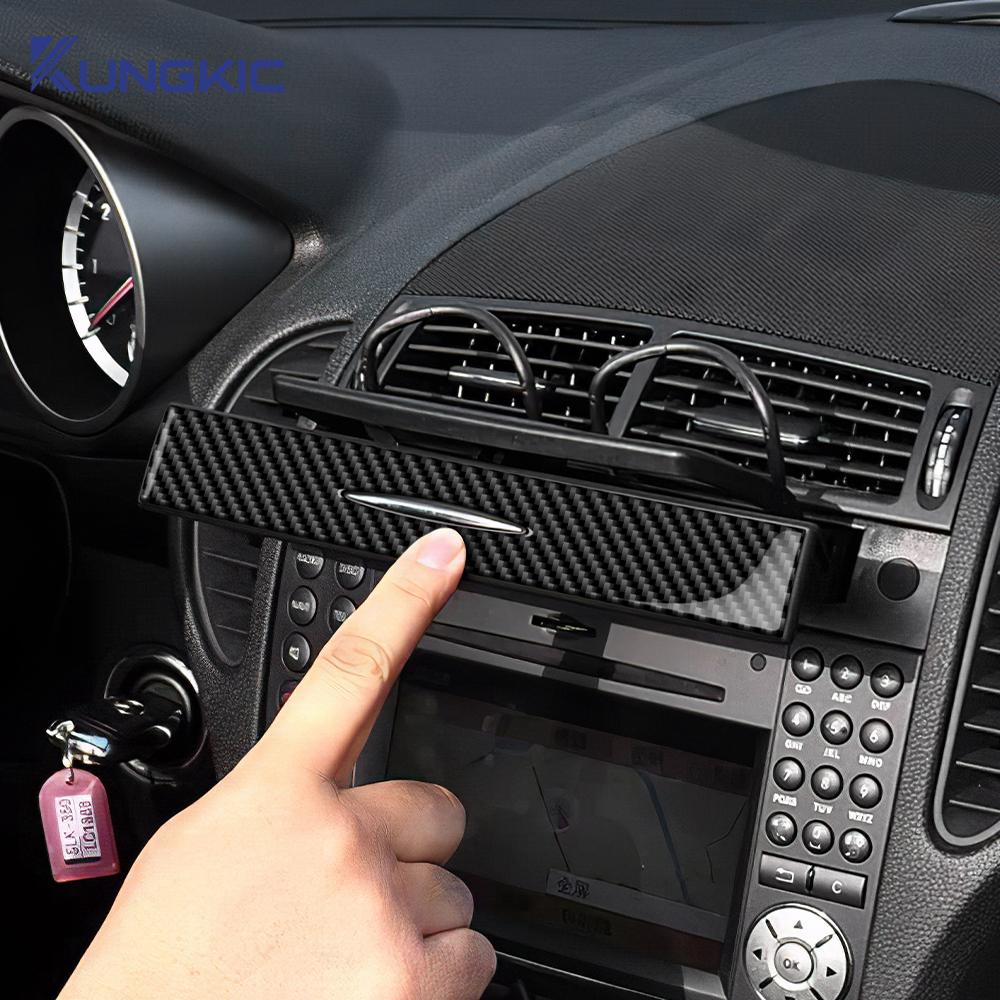 Voor Mercedes Benz SLK R171 2004 2005 2006 2007 2008 2009 2010 Centrale Luchtuitlaat Accessoires Echte Zachte Koolstofvezel Siersticker