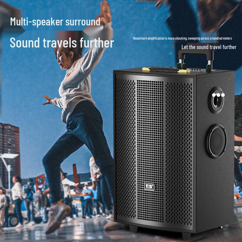 Saai 15-inch High-Power Portable Karaoke Trolley Speaker