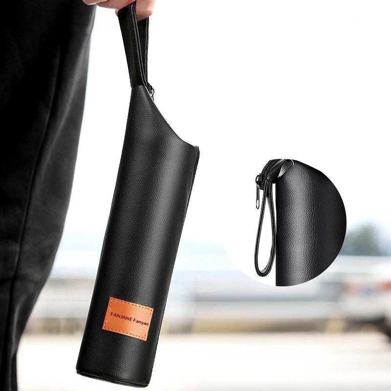 1Pc Leather Cup Sleeve Sport Water Bottle Cover Case With Rope Portable Vacuum Glass Cup Sleeve Cup Pouch Camping Accessories