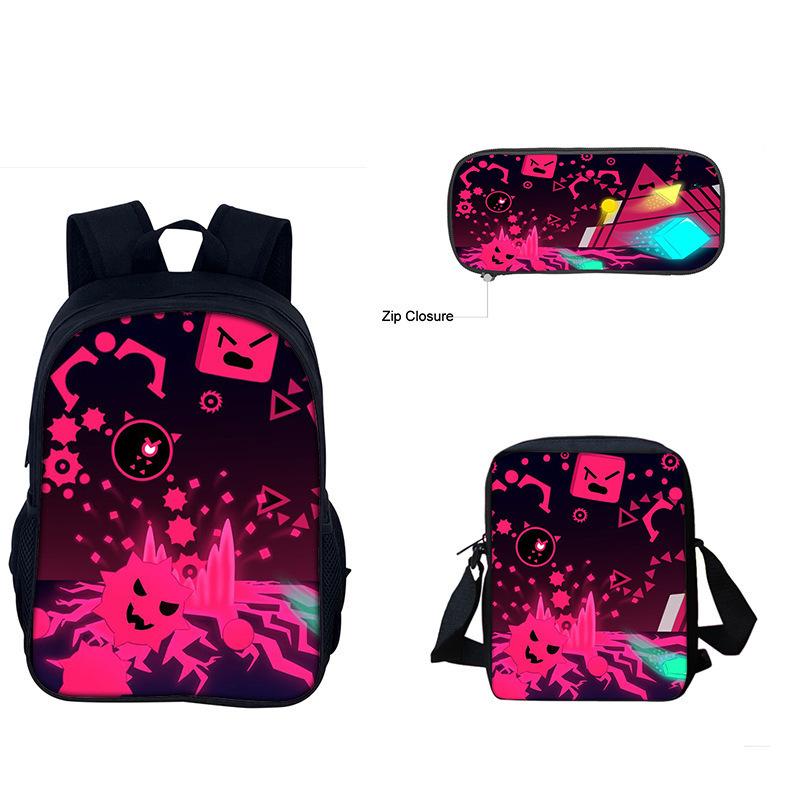 Just Shapes&Beats Kids Backpack Set 3-Piece for School Students Lightweight Ergonomic Large Capacity Fun Pattern