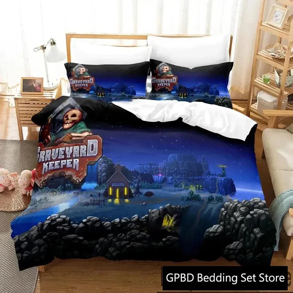 Luxury New 3D Print Game Graveyard Keeper Bedding Set Boys Girls Twin Queen King Size Duvet Cover Pillowcase Home Textileextile