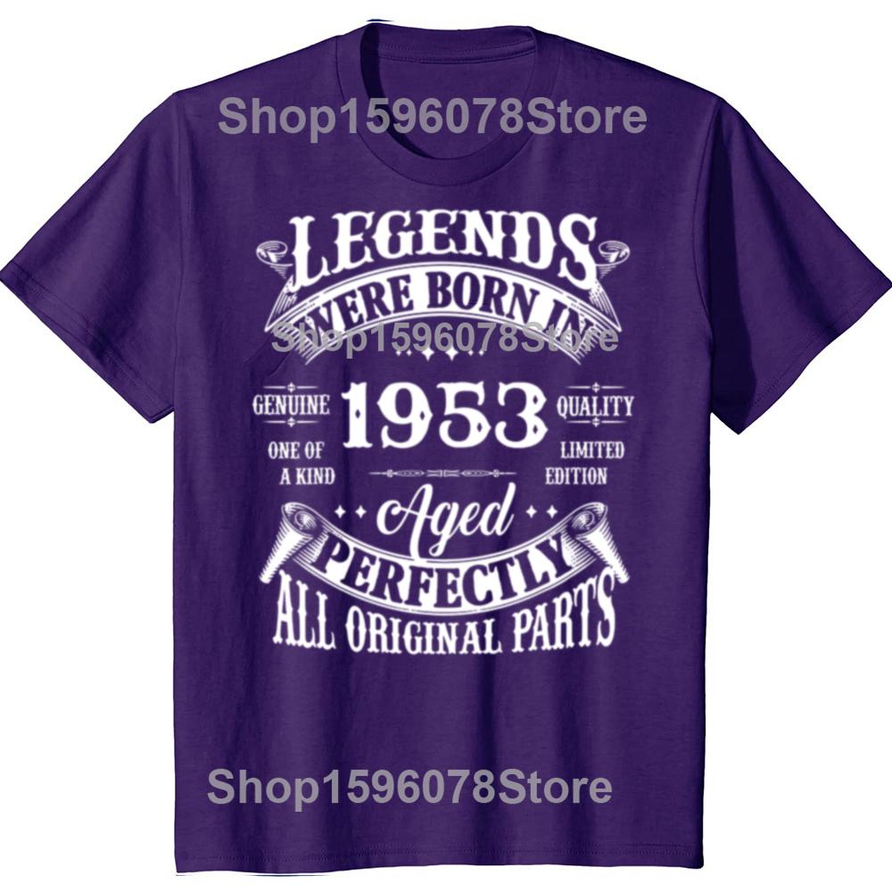 

New Men Legend 1953 Birthday Gifts 73 Year Old T Shirt Oversize Printed Casual Tee shirt Casual Short Sleeve Vintage TShirt 4XL