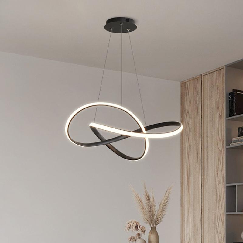 Modern Irregular LED Chandelier Light Aluminum Acrylic Ceiling Hanging Lamp Dining Room Pendant Restaurant Suspension Light