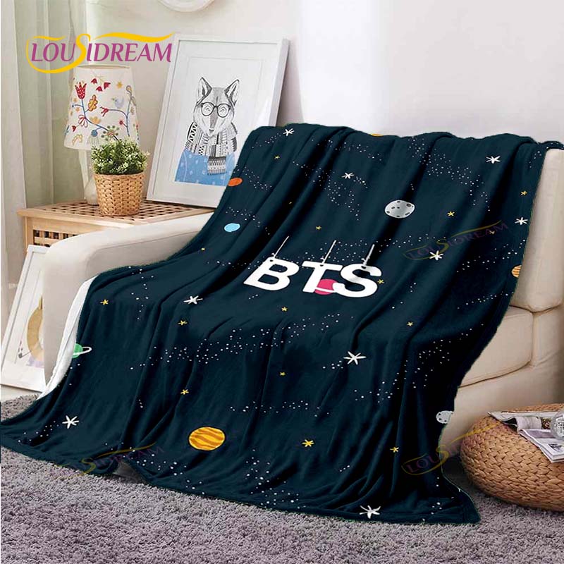 Kpop Bangtan Boys BTS Blanket Couch Quilt Cover Travel Bedding Outlet Throw Blanket Flannel Blanket Bedspread Picnic Blanket