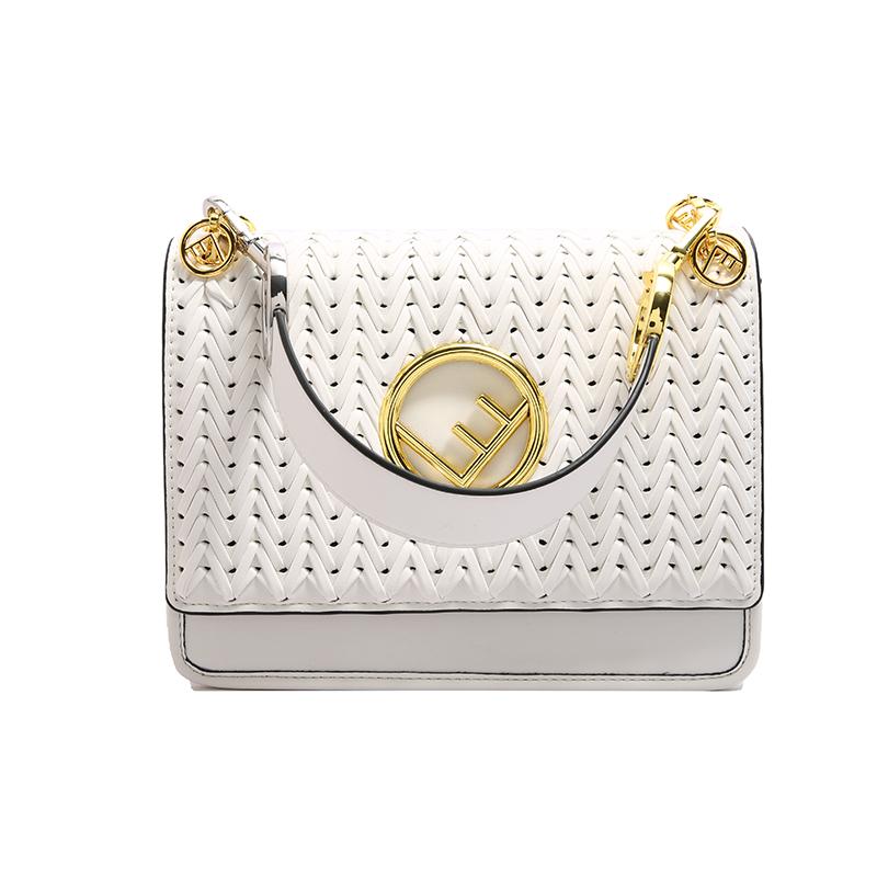 New French Fashion Clamshell Premium Sense Portable Shoulder Crossbody Woven Small Square Bag