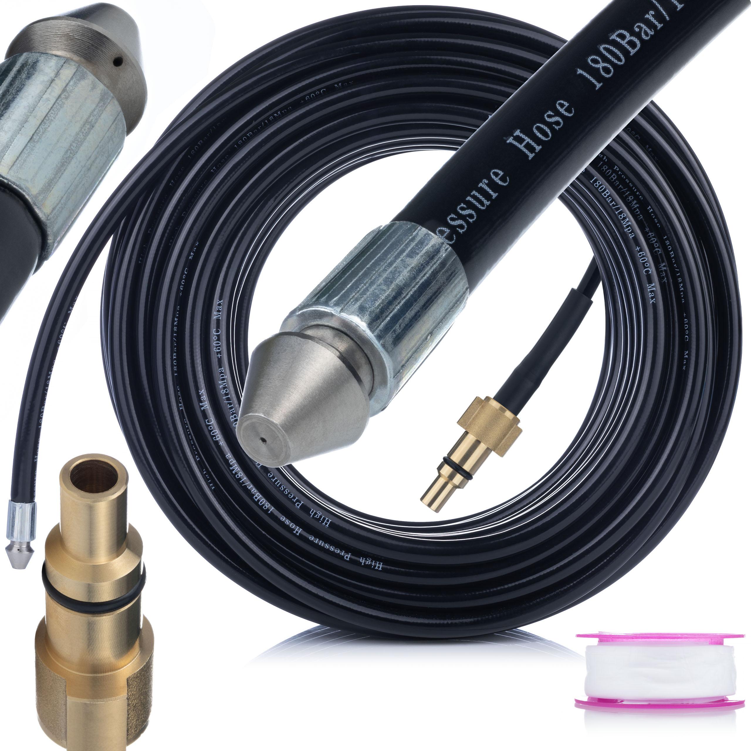 

Rosfix Wąż do Czyszczenia Kanalizacji 25m – Wysoka Odporność na Ciśnienie 160 Bar | Uniwersalne Złącze Lavor i Parkside | Taśma Teflonowa