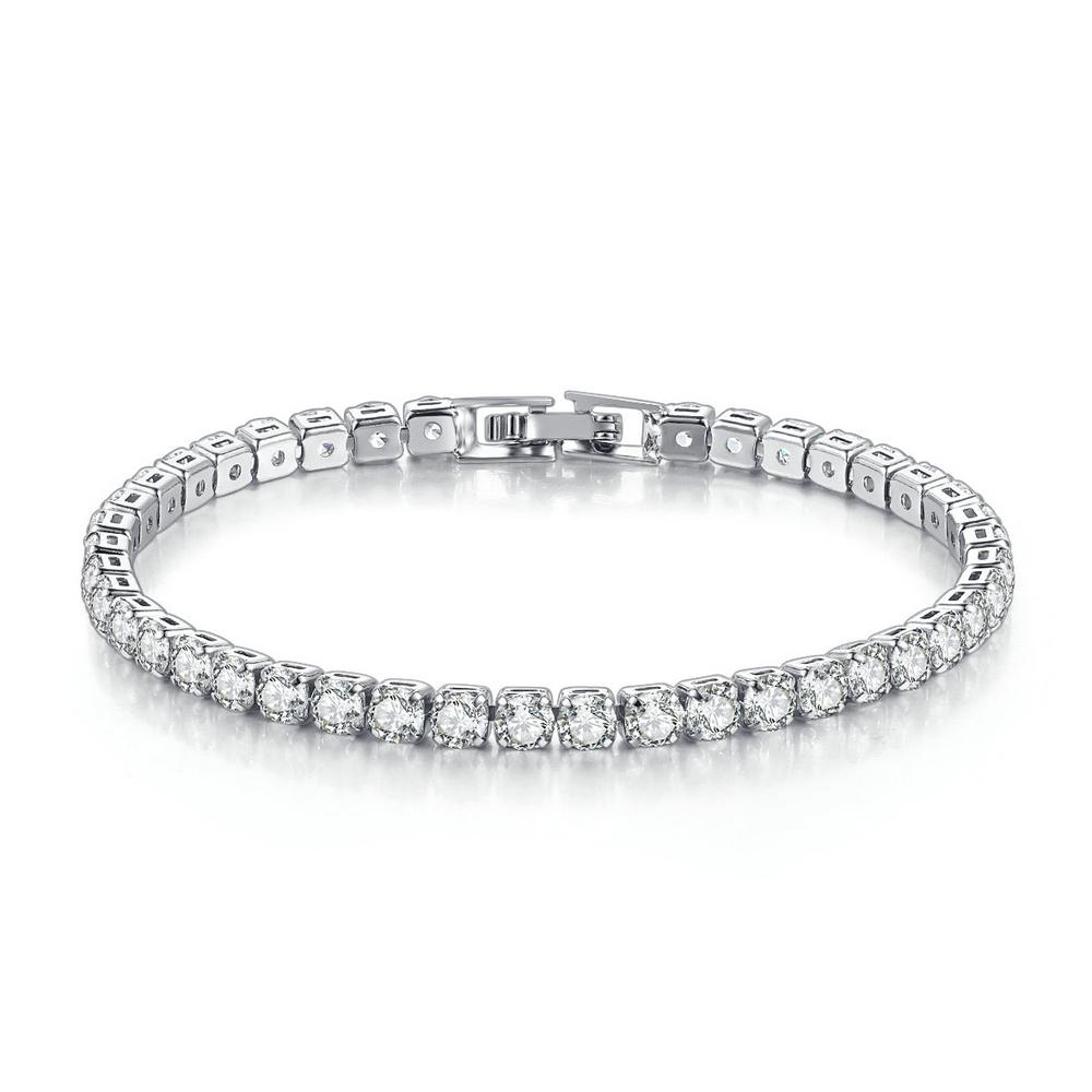 

Colorful Zircon Tennis Bracelet Bangle for Women Luxury Silver Color 4mm Rainbow Crystal Hand Chain Jewelry Friend Gifts H027-M 17cm